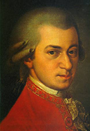 Wolfgang Amadeus Mozart (1756-1791), born in Salzburg, Austria.  "Mozart is sunshine" - Antonin Dvorak (1841-1904).  Portrait painted by Barbara Krafft nearly three decades after Mozart's death.