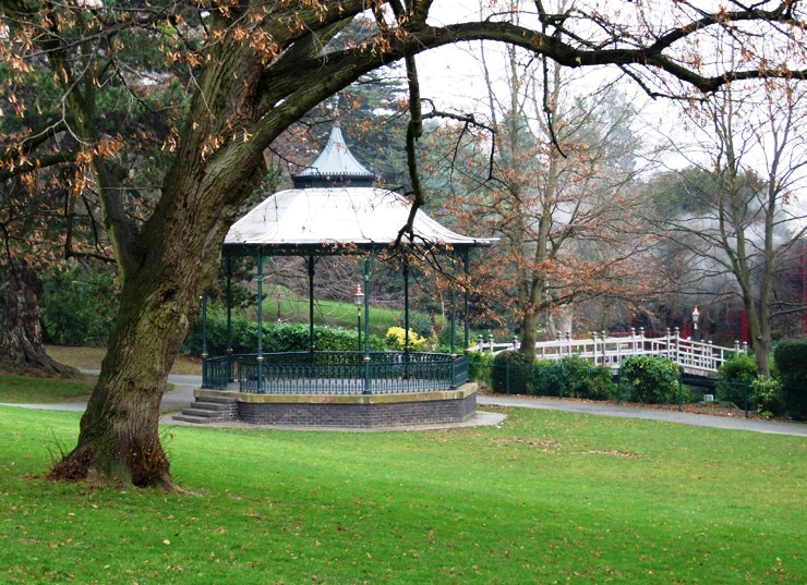 Dating from 1875, the Victorian bandstand in Priory Park of Malvern has been adopted as the logo of Malvern Civic Society.