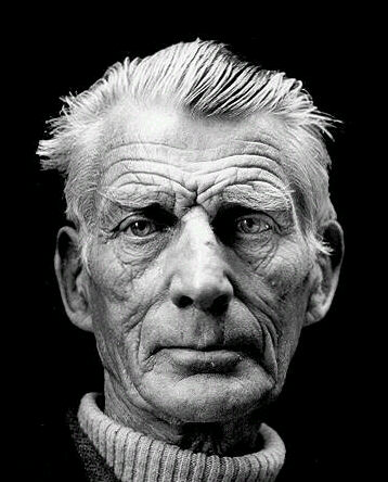 Samuel Beckett (1906-1989), born in Dublin.    From 1932, Beckett lived mostly in France and was, for a time, an associate of James Joyce.  Beckett received the Nobel Prize in Literature 1969.  Photo by Jane Bown.