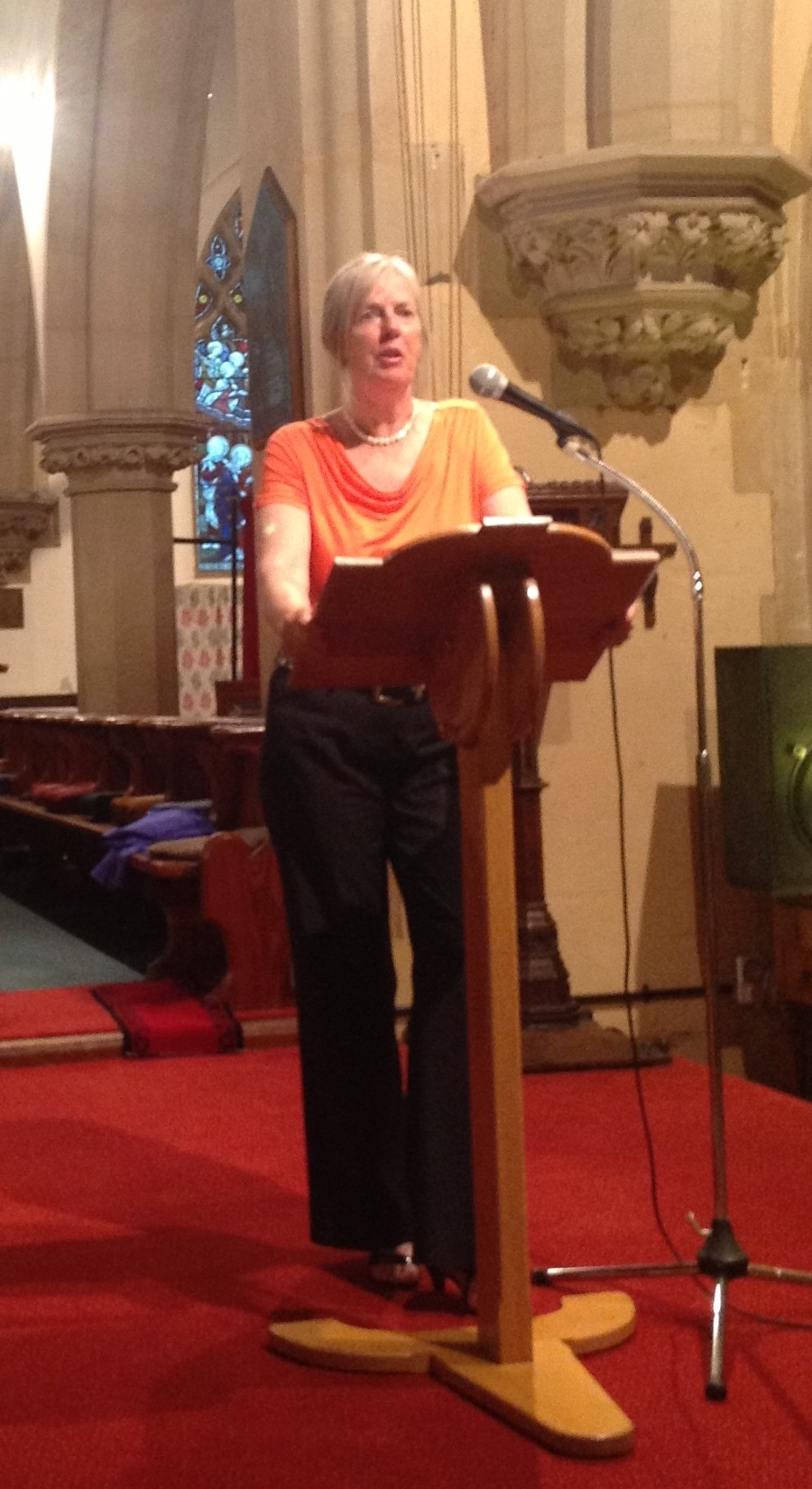 Cecilia Jorgensen narrating the Jenny Lind Gala Concert 2013 in Christ Church, Malvern, England.