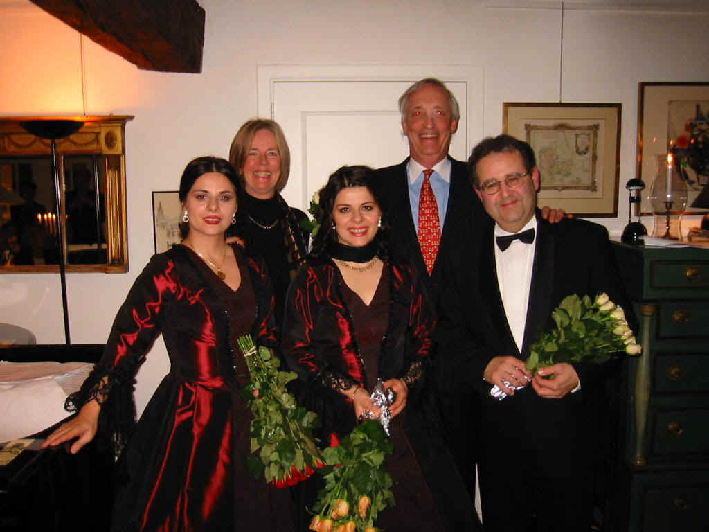 The three artists with the playwrights, Cecilia and Jens Jorgensen.