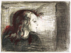 Edvard Munch: "The Sick Child I", lithograph, 1896.